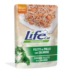 LIFE CAT POLLO SALMONE E CAROTE BUSTINA 70 GR