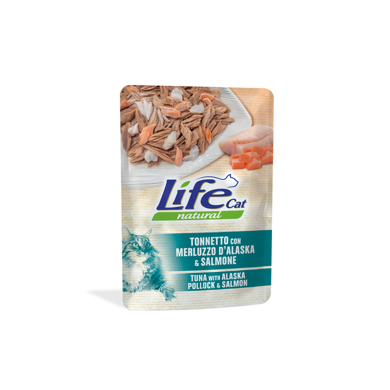 LIFE CAT TONNO MERLUZZO E SALMONE BUSTINA 70 GR