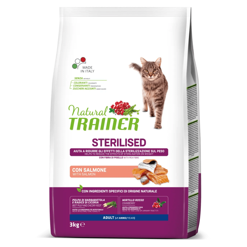 TRAINER NATURAL CAT STERILIZED SALMONE 3 KG