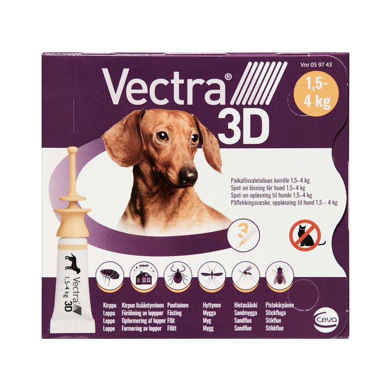 VECTRA 3 D CANI 1,5-4 KG 3 PIPETTE