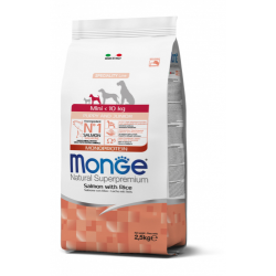 MONGE DOG PUPPY & JUNIOR MINI SALMONE E RISO 7,5 KG