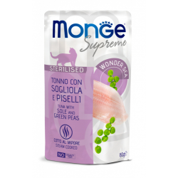 MONGE SUPREME STERILIZED TONNO SOGLIOLA E PISELLI BUSTINA...
