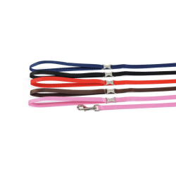 GUINZAGLIO "FLASH" IN NYLON CON OSSO IN STRASS ROSA...