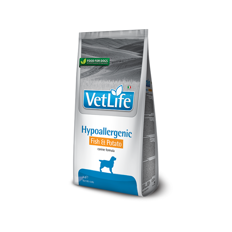 VET LIFE DOG HYPOALLERGENIC PESCE E PATATE 2 KG