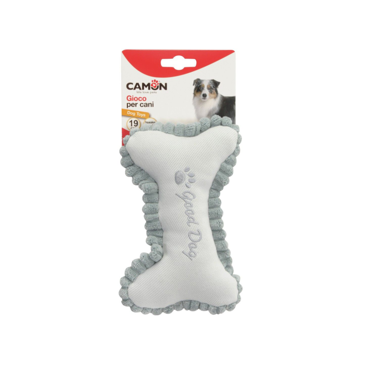 GIOCO CANE OSSO IN TESSUTO CON SQUEAKER 19 CM