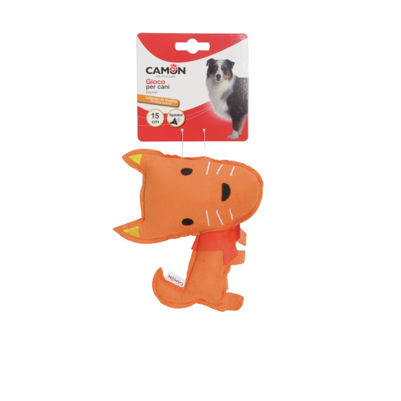 GIOCO CANE ANIMALI IN TESSUTO CON SQUEAKER 15 CM