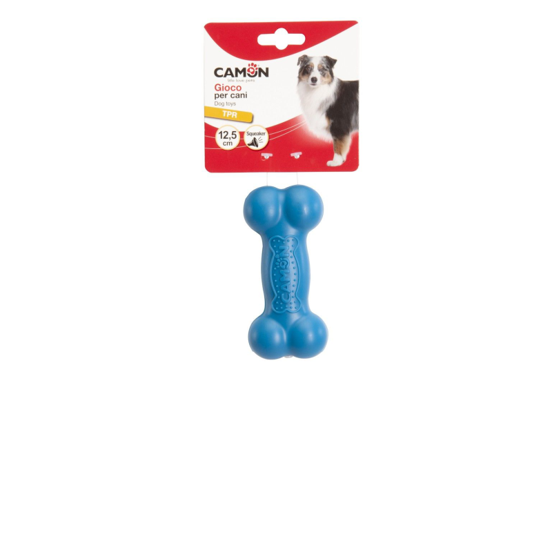 GIOCO CANE OSSO IN TPR CON SQUEAKER 17,5 CM