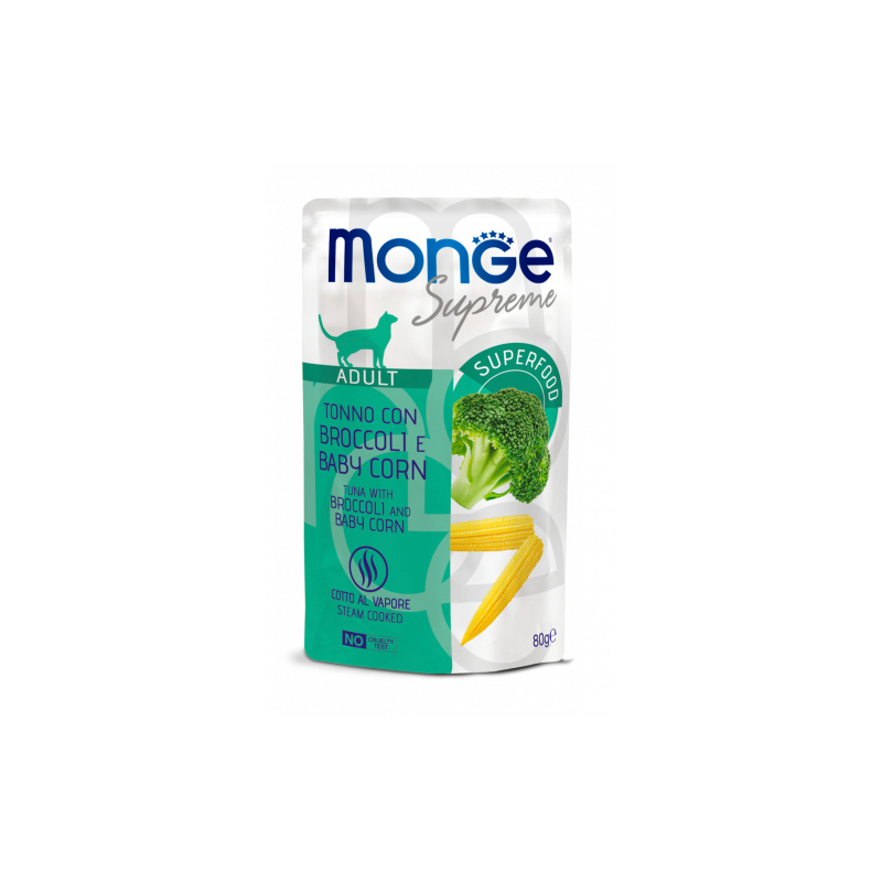 MONGE SUPREME ADULT TONNO BROCCOLI E MAIS BUSTINA 80 GR