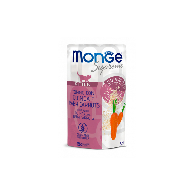 MONGE SUPREME KITTEN TONNO QUINOA E CAROTE BUSTINA 80 GR