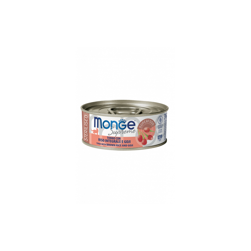 MONGE SUPREME STERILIZED TONNO RISO E GOJI LATTINA 80 GR