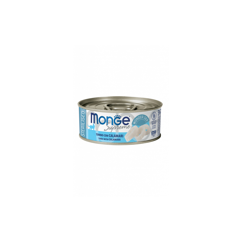 MONGE SUPREME STERILIZED TONNO E CALAMARI LATTINA 80 GR