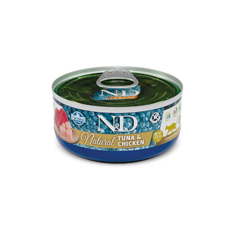 ND CAT NATURAL TONNO E POLLO 140 GR