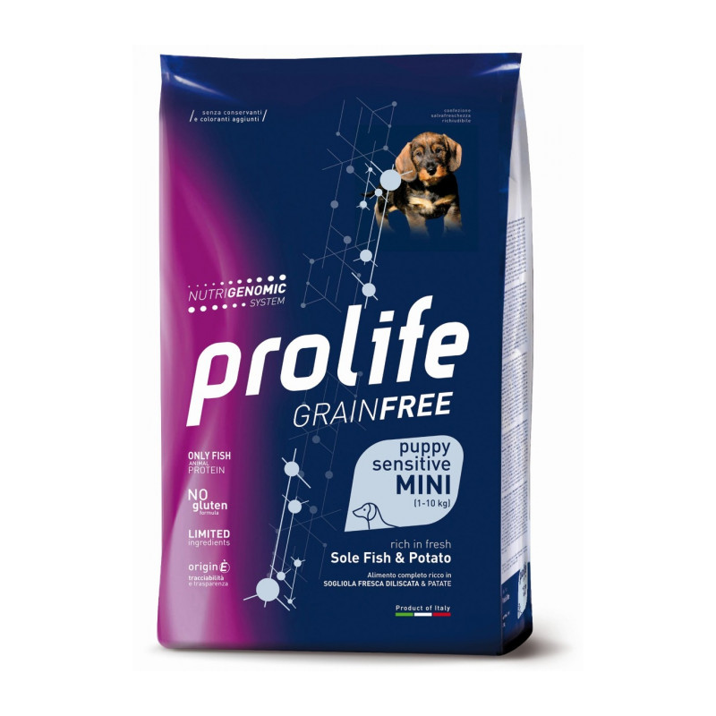 PROLIFE DOG GRAIN FREE PUPPY MINI SOGLIOLA E PATATE 2 KG