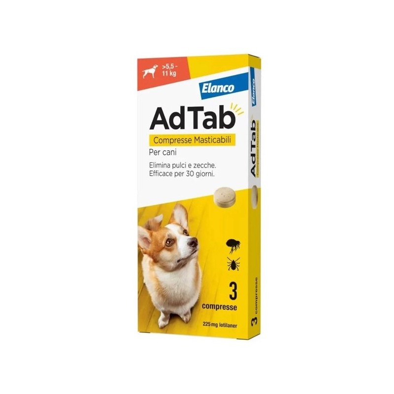 ADTAB CANE 225 MG ARANCIONE 3 COMPRESSE