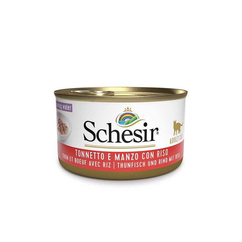 SCHESIR GATTO TONNO MANZO E RISO LATTINA 85 GR