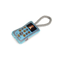 GIOCO CANE TELEFONO CELL. PELUCHE CON CORDA E SQUEAKER 16 CM