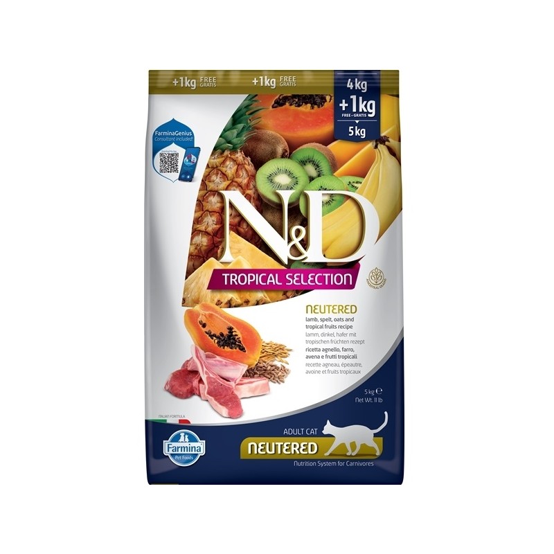 ND CAT TROPICAL SELECTION AGNELLO NEUTERED 4+1 KG