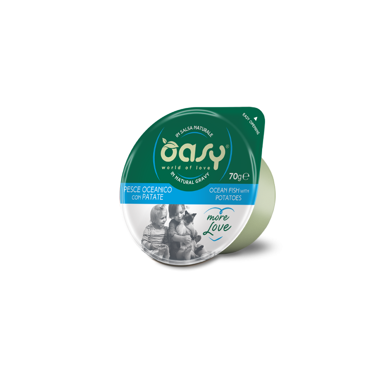 OASY CAT MORE LOVE PESCE OCEANICO E PATATE CUP 70 GR