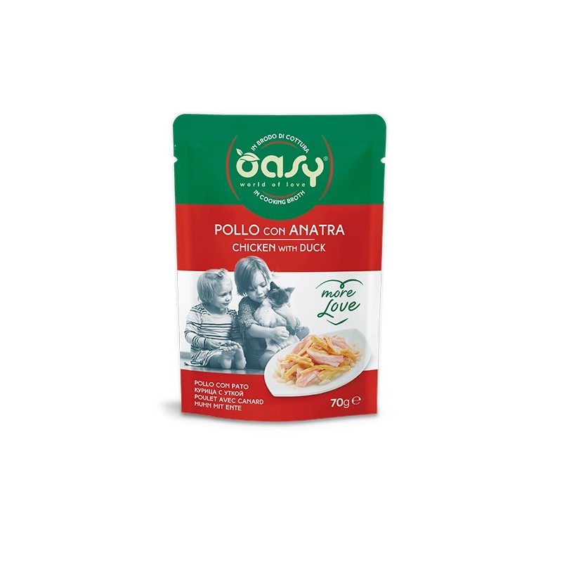 OASY CAT MORE LOVE POLLO E ANATRA BUSTINA 70 GR