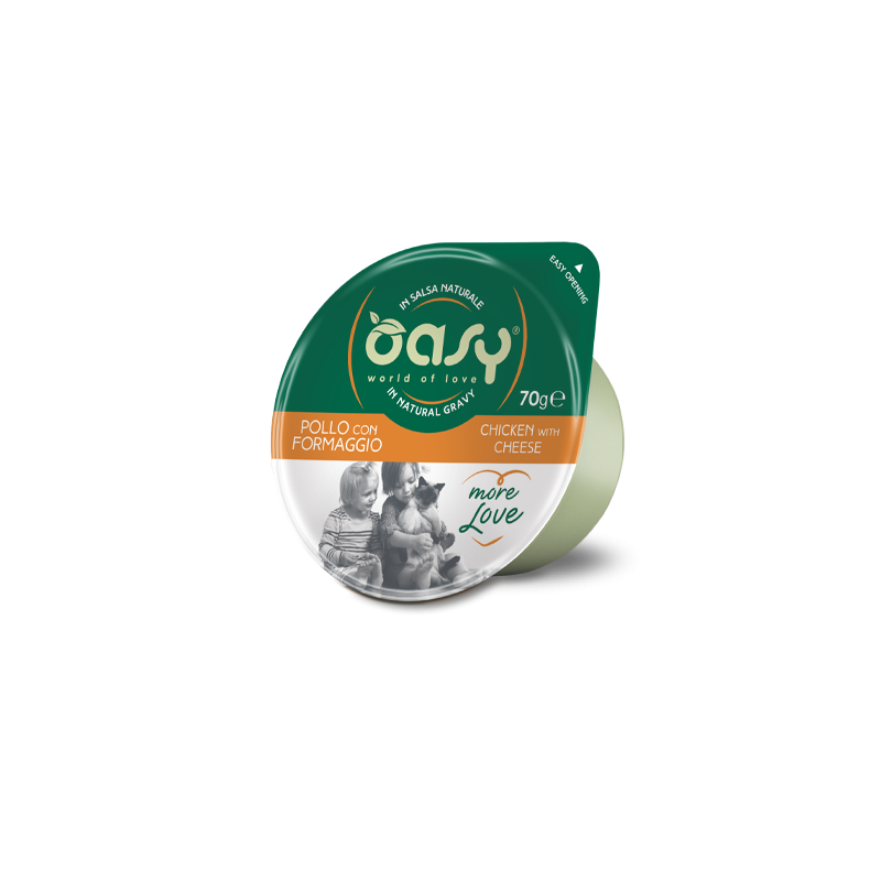 OASY CAT MORE LOVE POLLO E FORMAGGIO CUP 70 GR