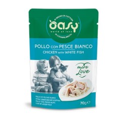 OASY CAT MORE LOVE POLLO E PESCE BIANCO BUSTINA 70 GR