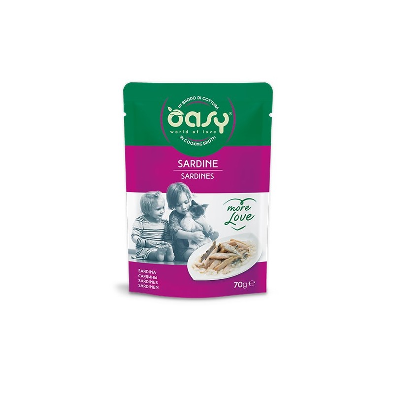 OASY CAT MORE LOVE SARDINE BUSTINA 70 GR