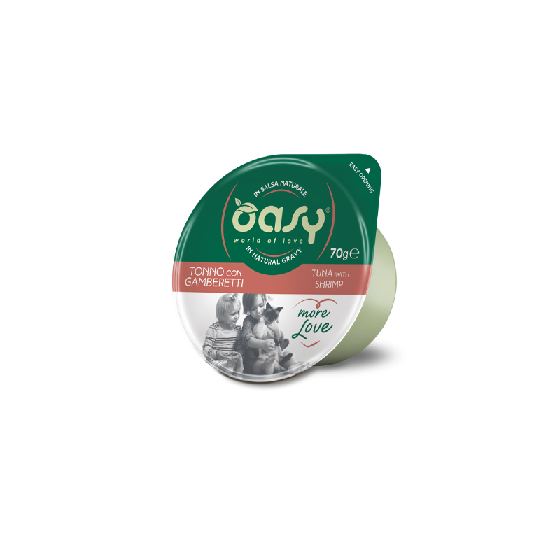 OASY CAT MORE LOVE TONNO E GAMBERETTI CUP 70 GR