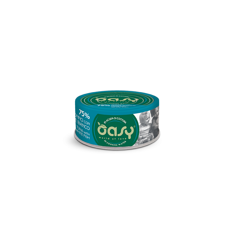 OASY CAT MORE LOVE TONNO E PESCE BIANCO LATTINA 70 GR