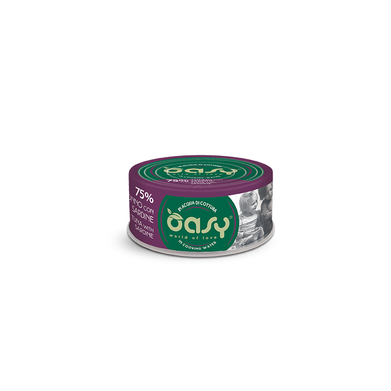 OASY CAT MORE LOVE TONNO E SARDINE LATTINA 70 GR