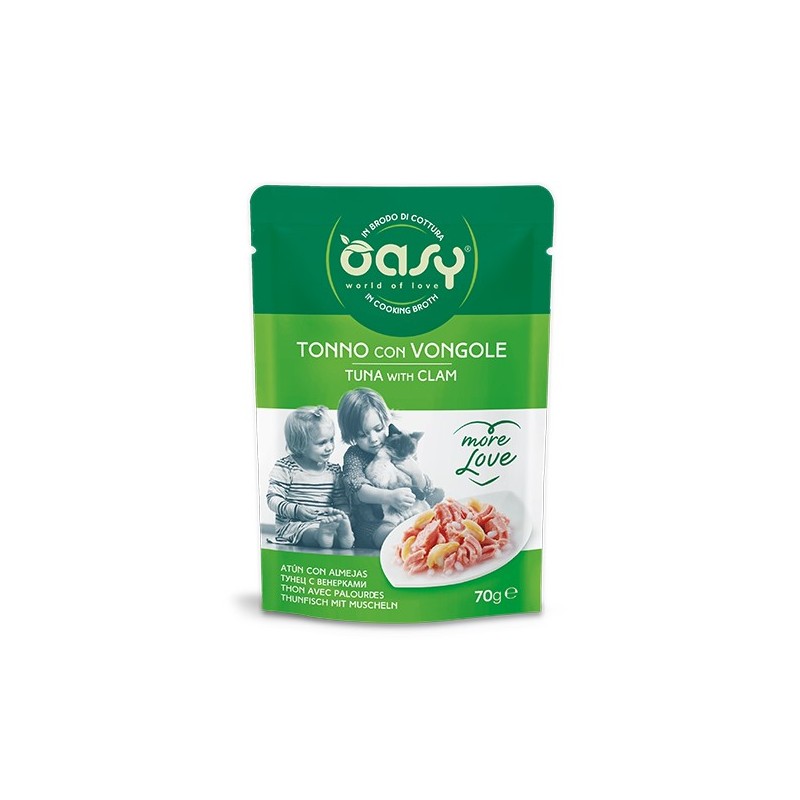 OASY CAT MORE LOVE TONNO E VONGOLE BUSTINA 70 GR