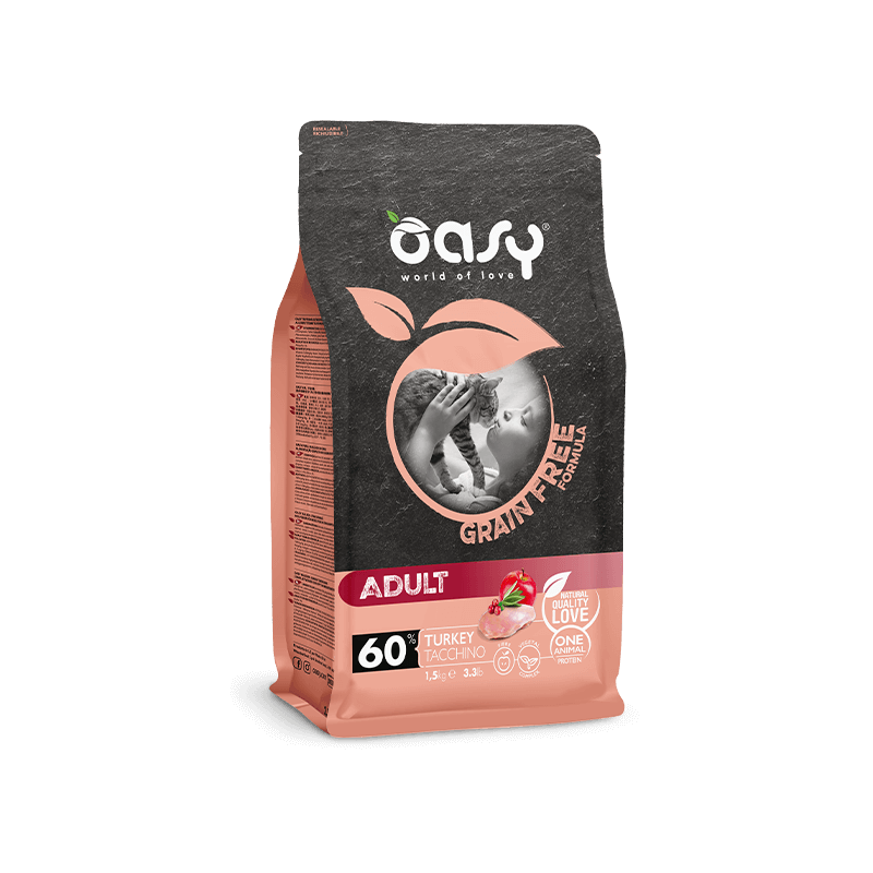 OASY CAT GRAIN FREE ADULT TACCHINO 1,5 KG