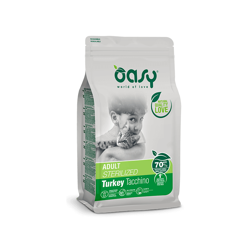 OASY CAT STERILIZED TACCHINO 1,5 KG