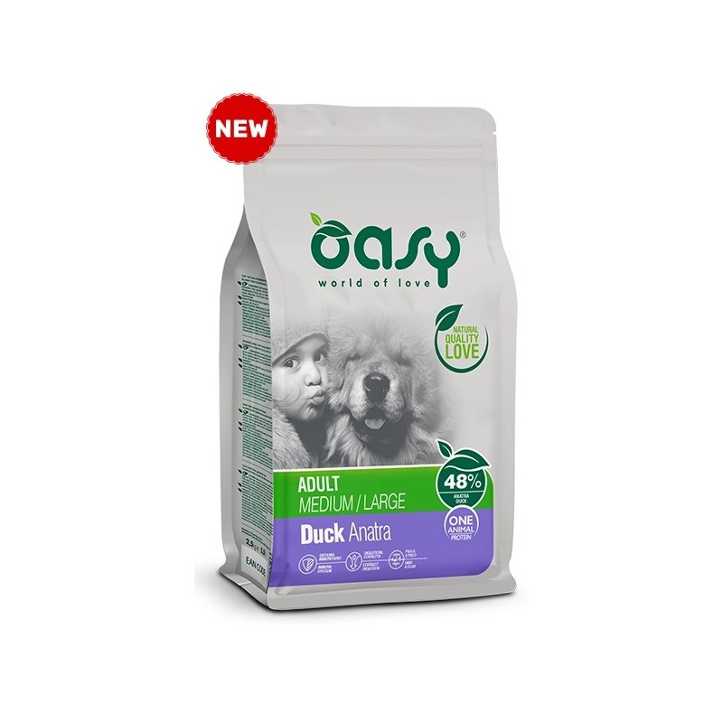 OASY DOG ONE ADULT MEDIUM LARGE ANATRA 12 KG