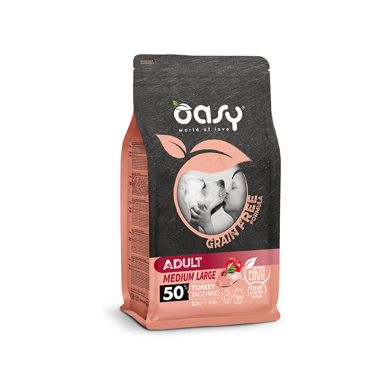 OASY DOG GRAIN FREE ADULT MEDIUM LARGE TACCHINO 12 KG