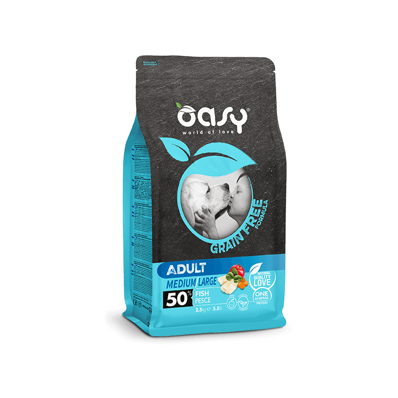 OASY DOG GRAIN FREE ADULT MEDIUM LARGE PESCE 12 KG