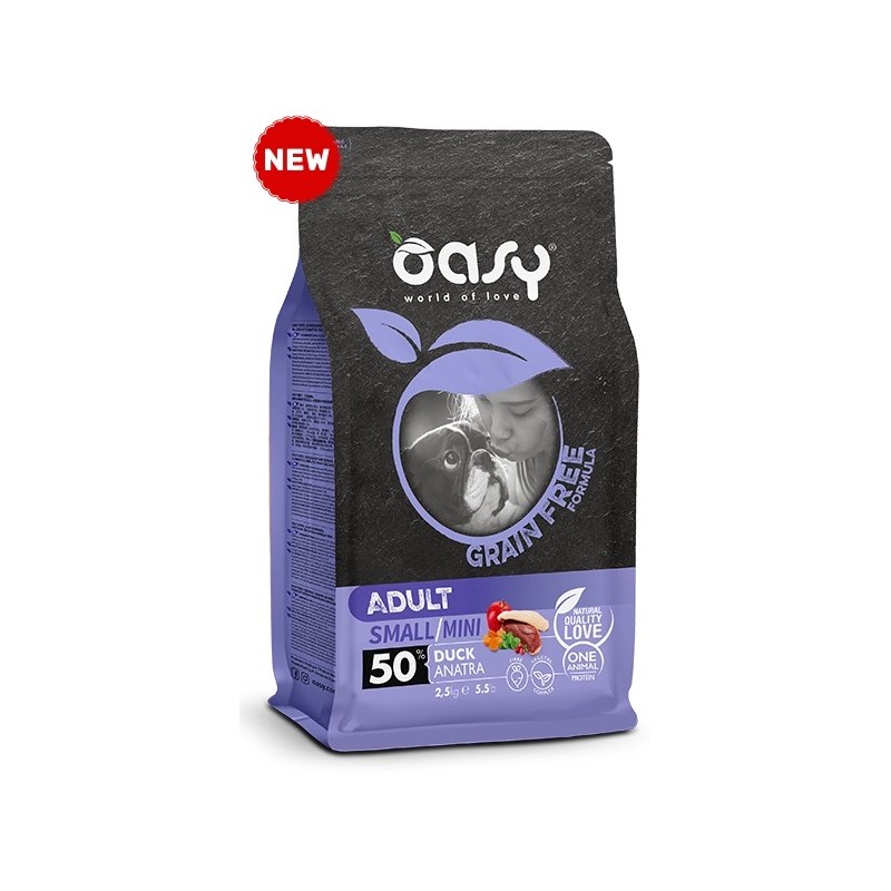 OASY DOG GRAIN FREE ADULT SMALL MINI ANATRA 2,5 KG