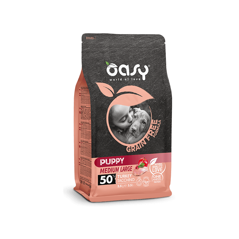 OASY DOG GRAIN FREE PUPPY MEDIUM LARGE TACCHINO 2,5  KG