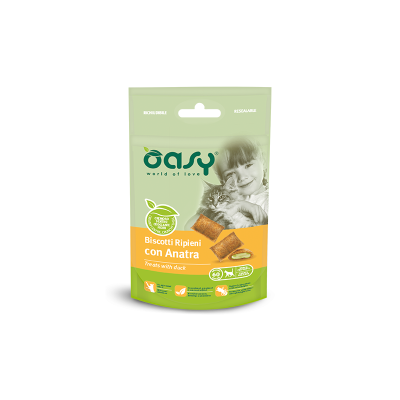 OASY SNACK CAT BISCOTTI ANATRA 60 GR