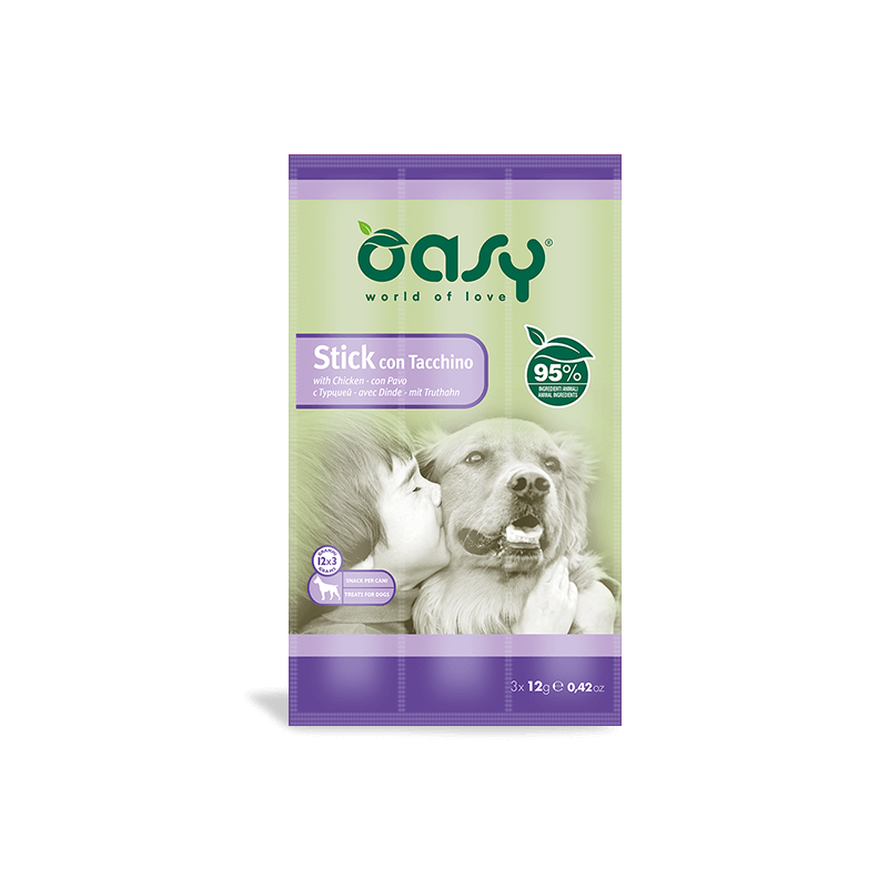 OASY SNACK DOG STICK TACCHINO 3 X 12 GR