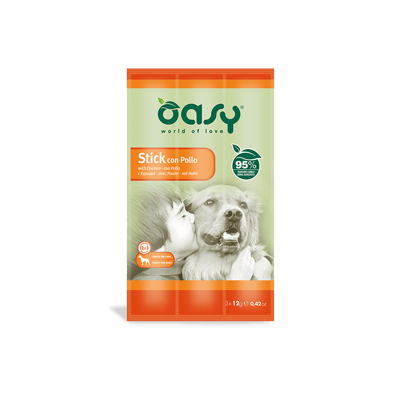 OASY SNACK DOG STICK POLLO 3 X 12 GR