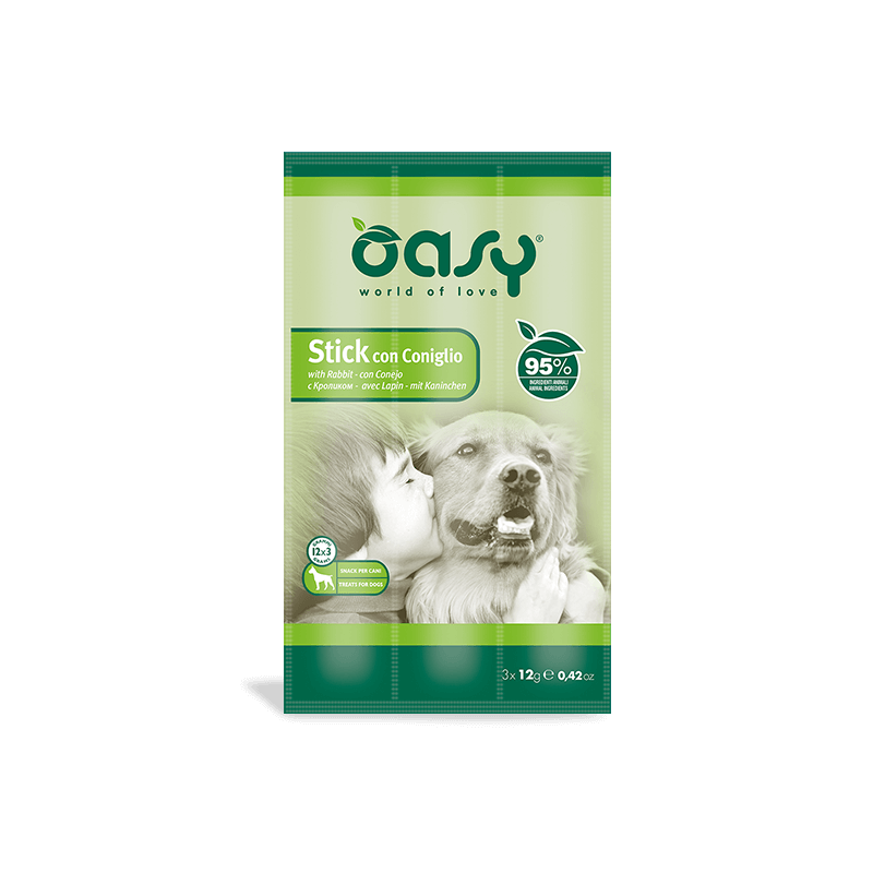 OASY SNACK DOG STICK CONIGLIO 3 X 12 GR