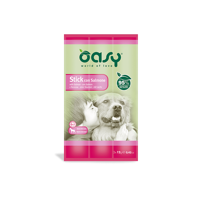 OASY SNACK DOG STICK SALMONE 3 X 12 GR