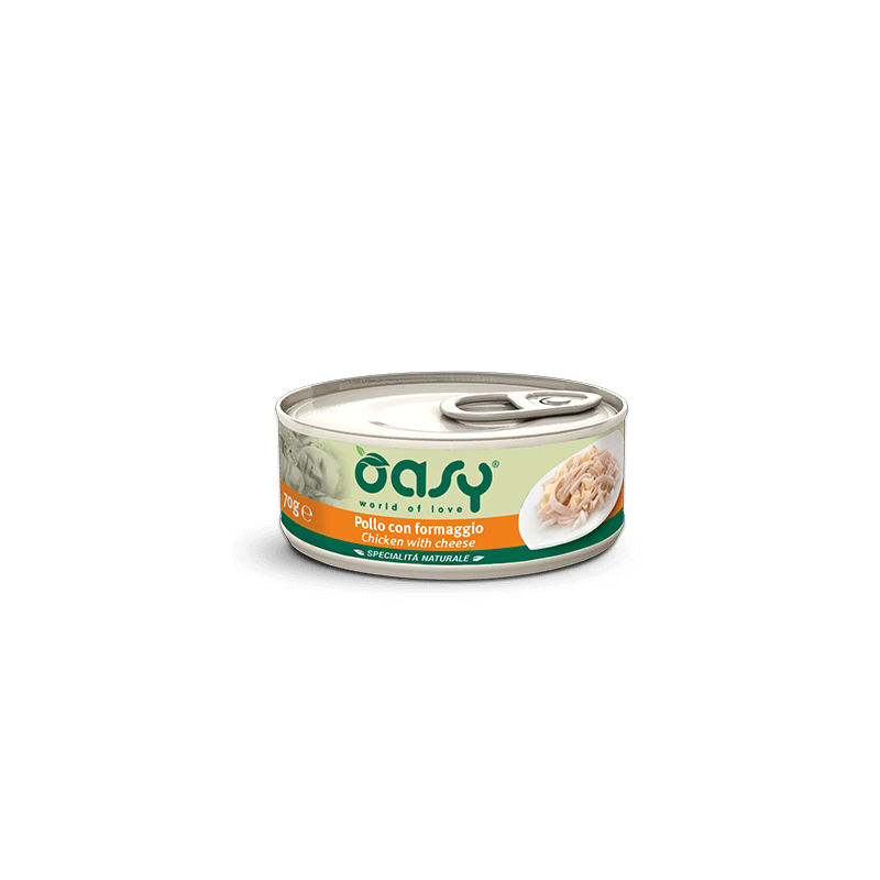 OASY CAT POLLO E FORMAGGIO LATTINA 150 GR