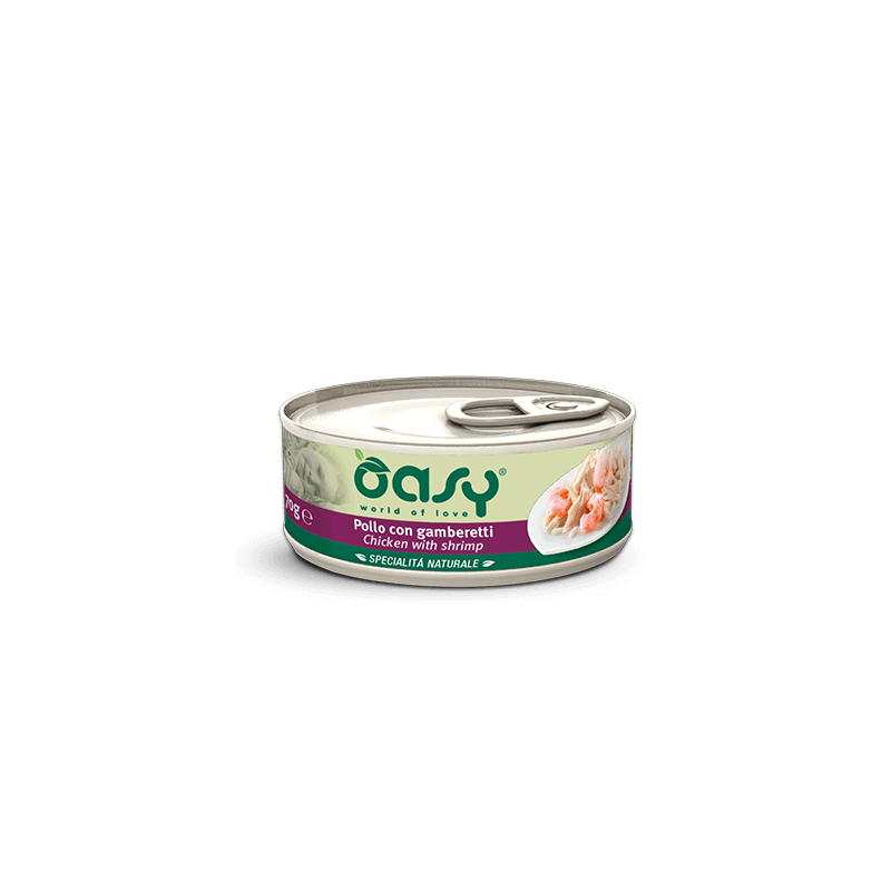 OASY CAT POLLO E GAMBERETTI LATTINA 70 GR