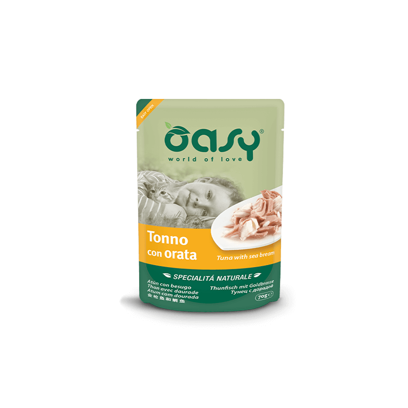 OASY CAT TONNO E ORATA BUSTINA 70 GR