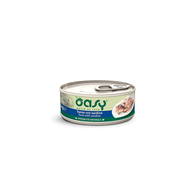 OASY CAT TONNO E SARDINE LATTINA 70 GR