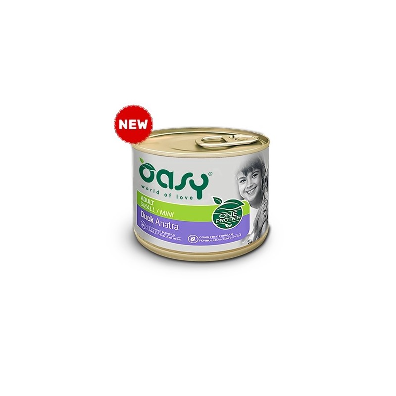 OASY DOG ONE ADULT SMALL MINI ANATRA LATTINA 200 GR