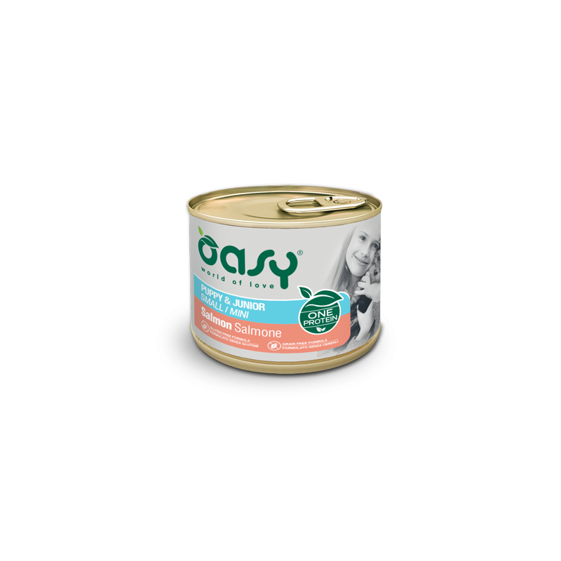 OASY DOG ONE PUPPY SMALL SALMONE LATTINA 200 GR