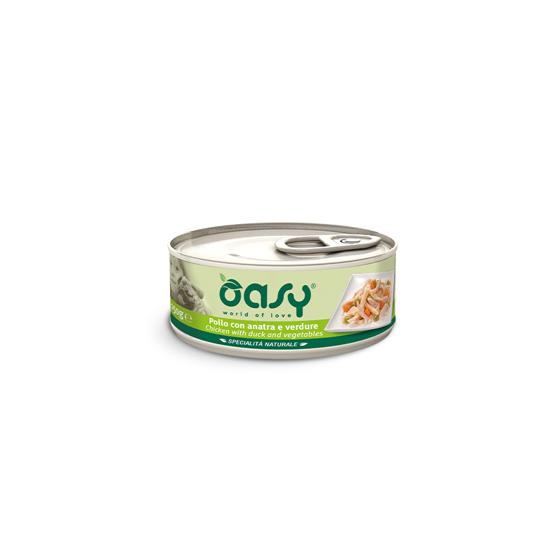 OASY DOG POLLO ANATRA E VERDURE LATTINA 150 GR