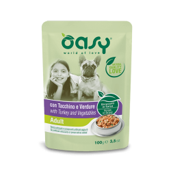 OASY DOG STRACCETTI ADULT TACCHINO E VERDURE BUSTINA 100 GR